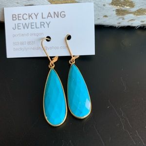 Howlite turquoise earrings